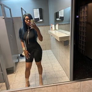 Short Sleeve Turtleneck Jumpsuit/Romper